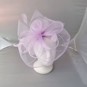 Light Purple Fascinator with Band & Clip for Kentucky Derby, Weddings, Church